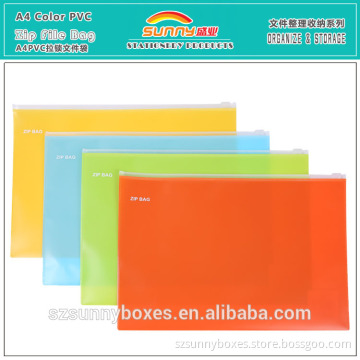 Customized A4 Color PVC Waterproof Document Zip Bag